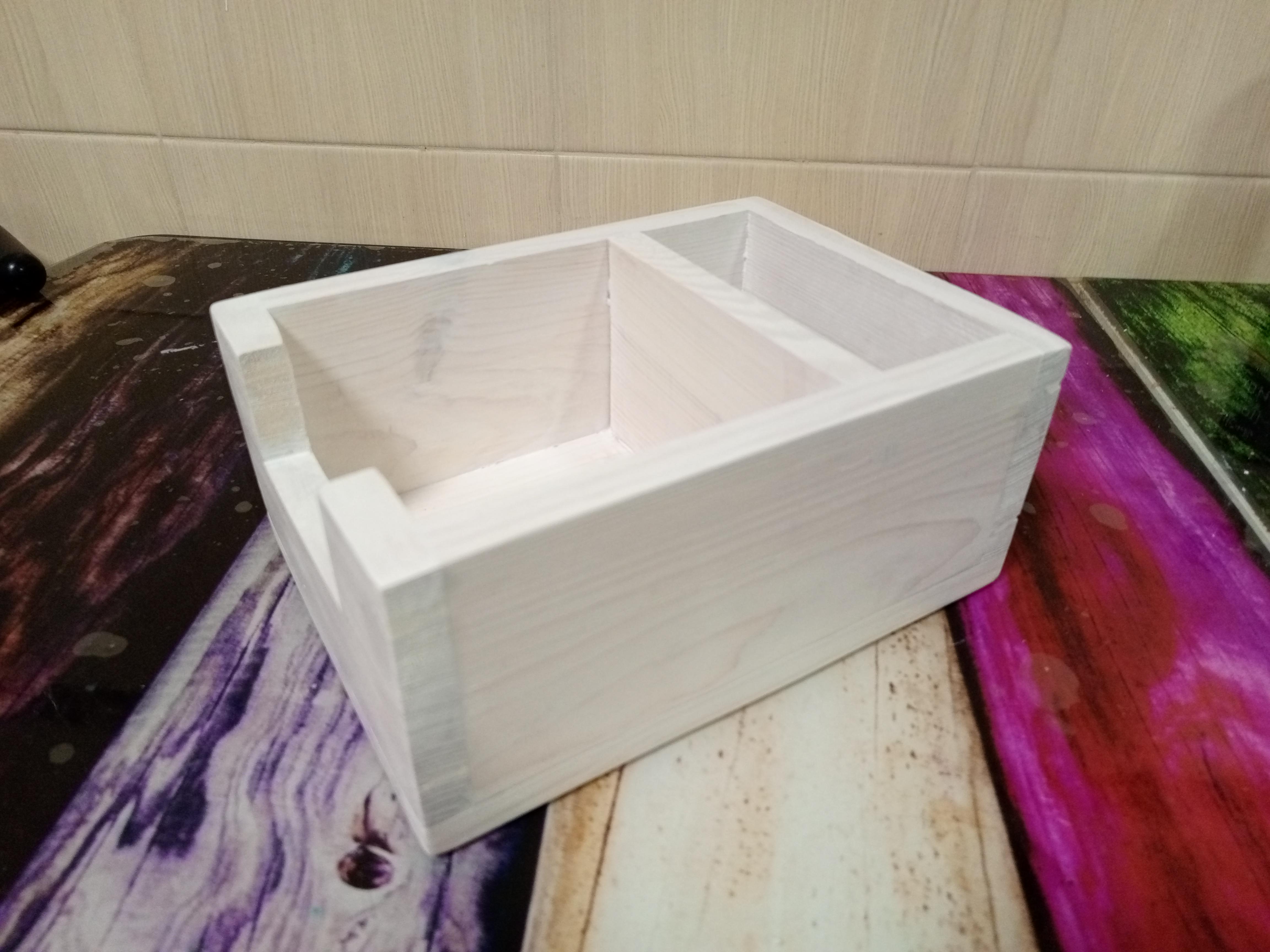 Органайзер-подставка настольный деревянный Белый (мт002) - фото 2 Органайзер-подставка настольный деревянный Белый (мт002) - фото 2