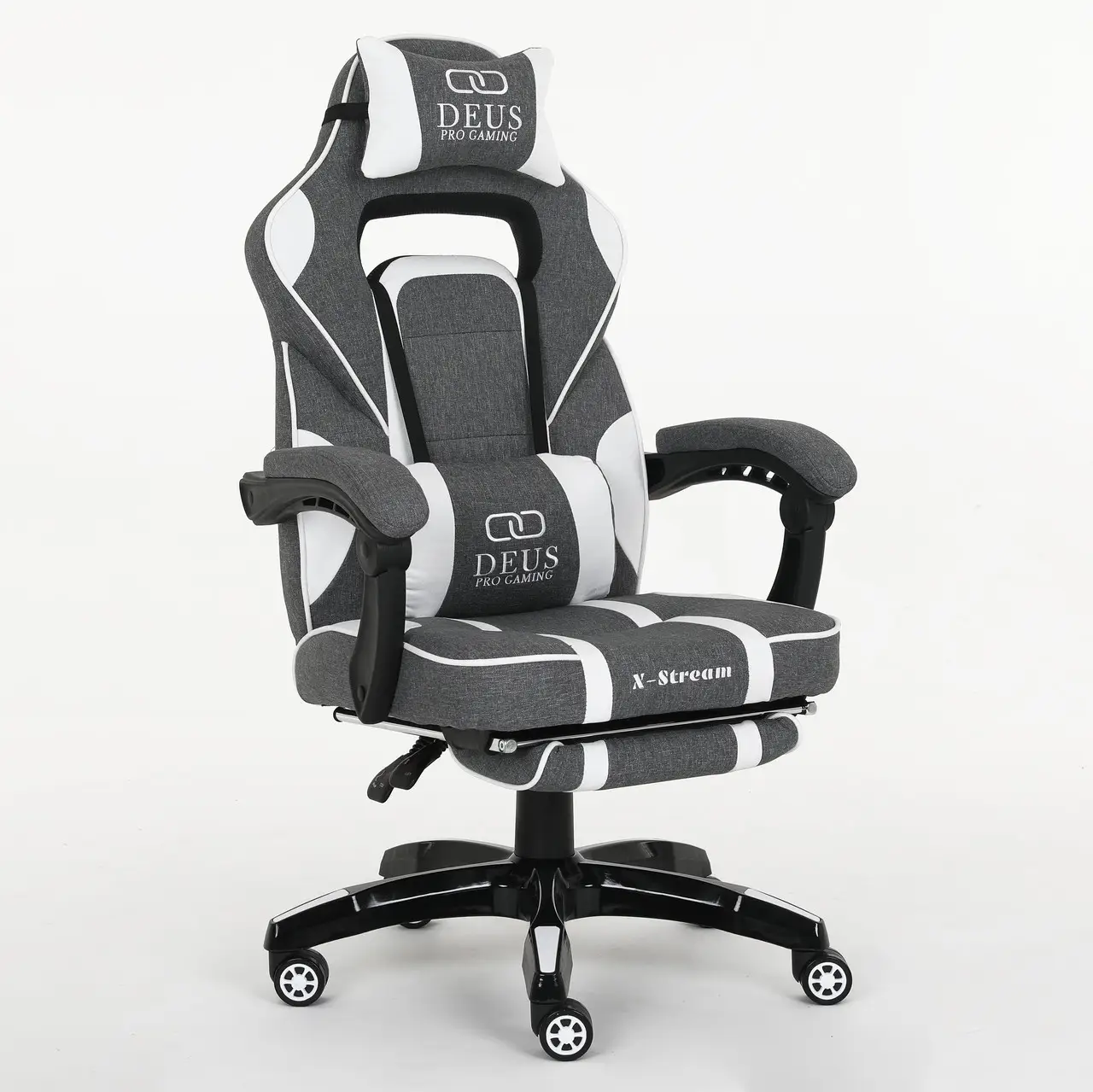 Крісло ігрове Deus T14 Сірий/Білий - фото 1 Крісло ігрове Deus T14 Сірий/Білий - фото 1