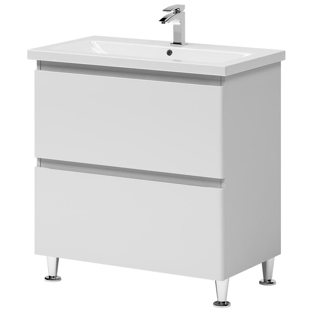 Тумба Aquarius Teffi на ножках с умывальником Комо 80 Белый (12119)