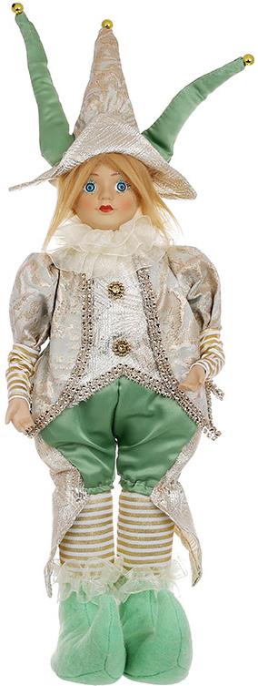 Игрушка музыкальная Арлекин с функцией движения головы 45,7 см. Золотой с зеленым.