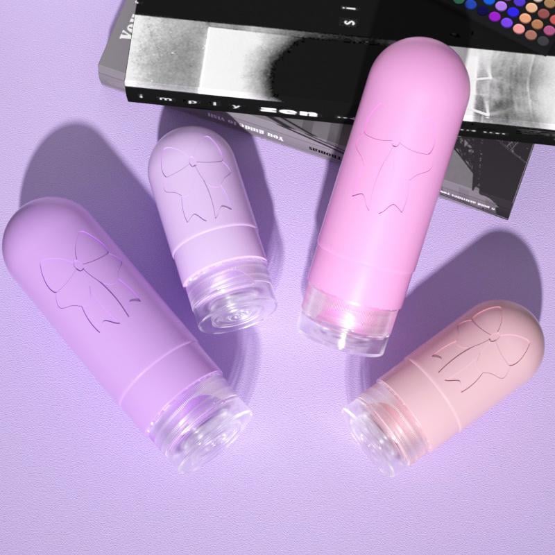 Набор дорожных баночек емкости для путешествий силиконовые 4 шт. 60 и 90 мл в косметичке Фиолетовый (113_4_0_1С) - фото 5 Набор дорожных баночек емкости для путешествий силиконовые 4 шт. 60 и 90 мл в косметичке Фиолетовый (113_4_0_1С) - фото 5