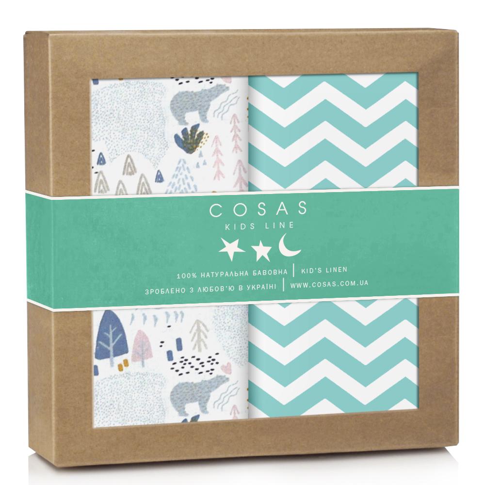 Набор пеленок Cosas Tundra Zigzag Mint 80х100 см 2 шт. (4822052062883) Набор пеленок Cosas Tundra Zigzag Mint 80х100 см 2 шт. (4822052062883)