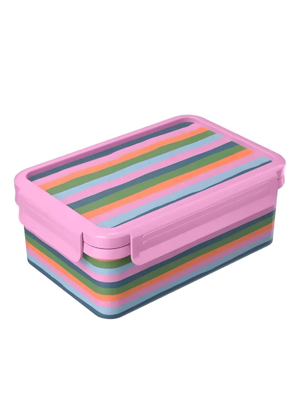 Контейнер ланчбокс с разделителями ERNESTO полосатый 1,1 л Розовый (2847723406)