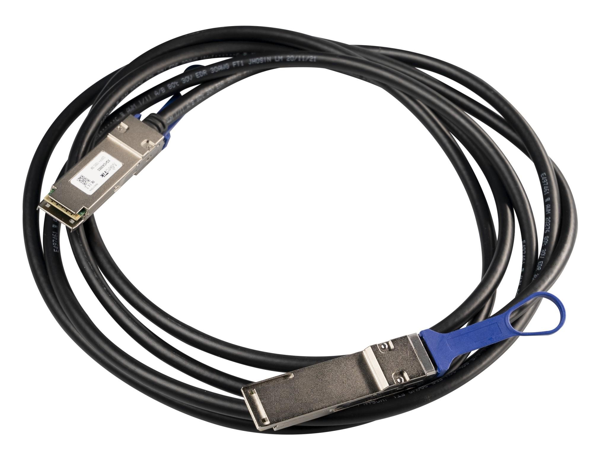 Патч-корд MikroTik QSFP28 100G высокоскоростной для серверов и сетевого оборудования 3 м Черный (626751) - фото 1