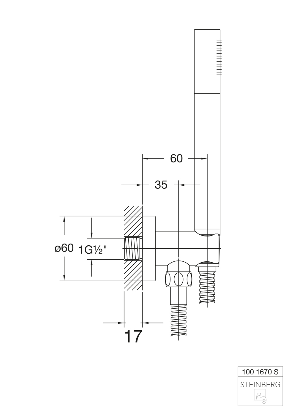 Душовий комплект Steinberg Serie 100 100 1670 S Чорний (85121) - фото 2