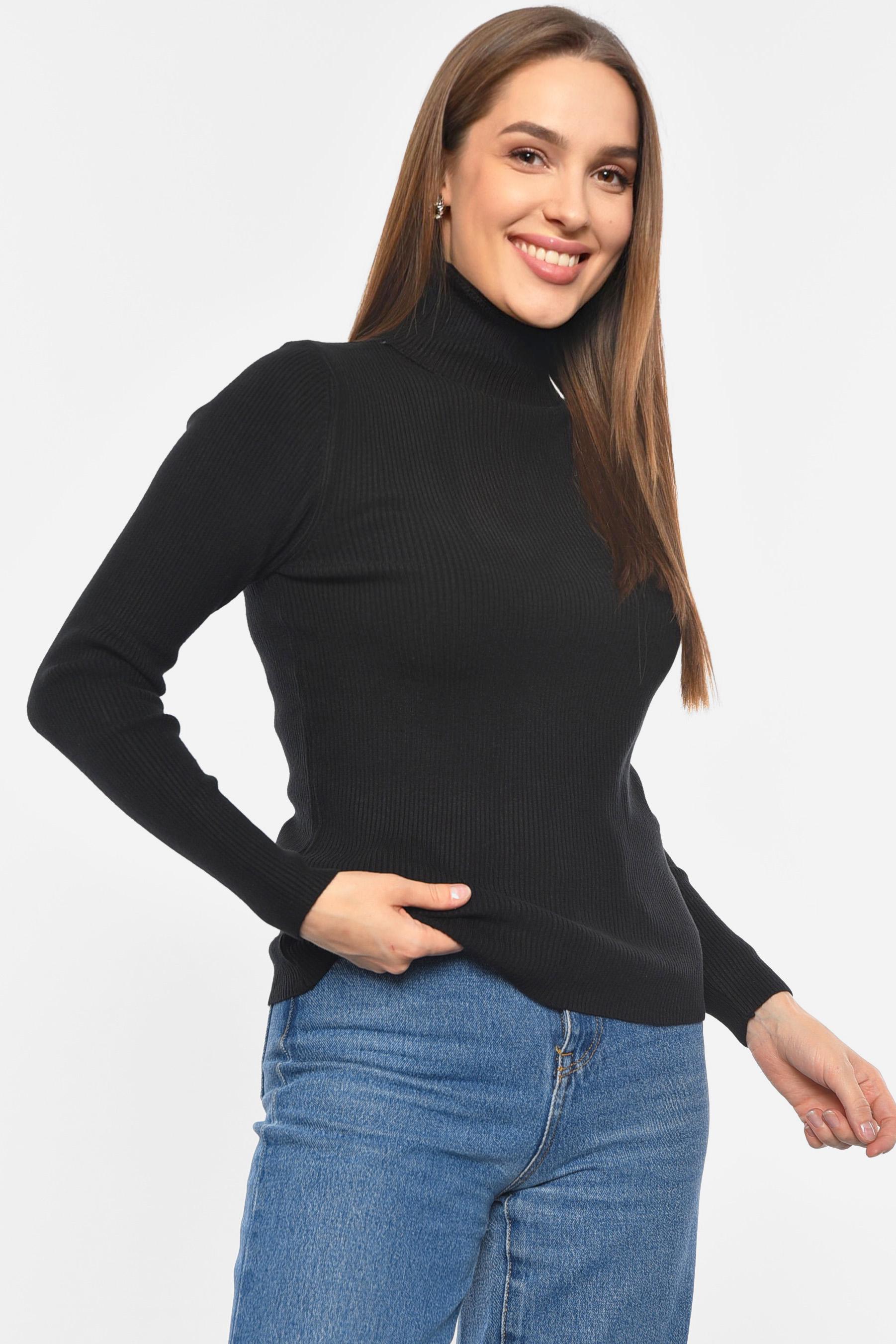 Гольф женский однотонный S-M Черный (191257) - фото 2