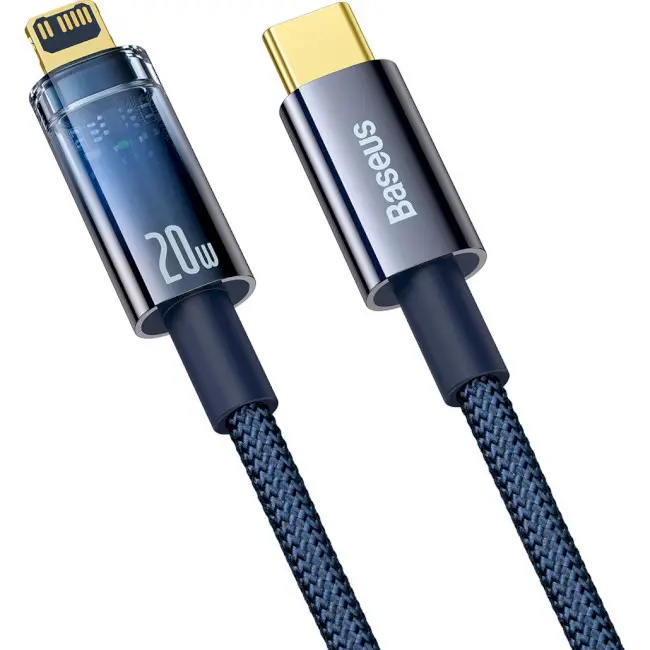 Кабель BASEUS Explorer Series Auto Power-Off Fast Charging Cable Type-C to Lightning CATS000103 20W 2 м Blue - фото 3