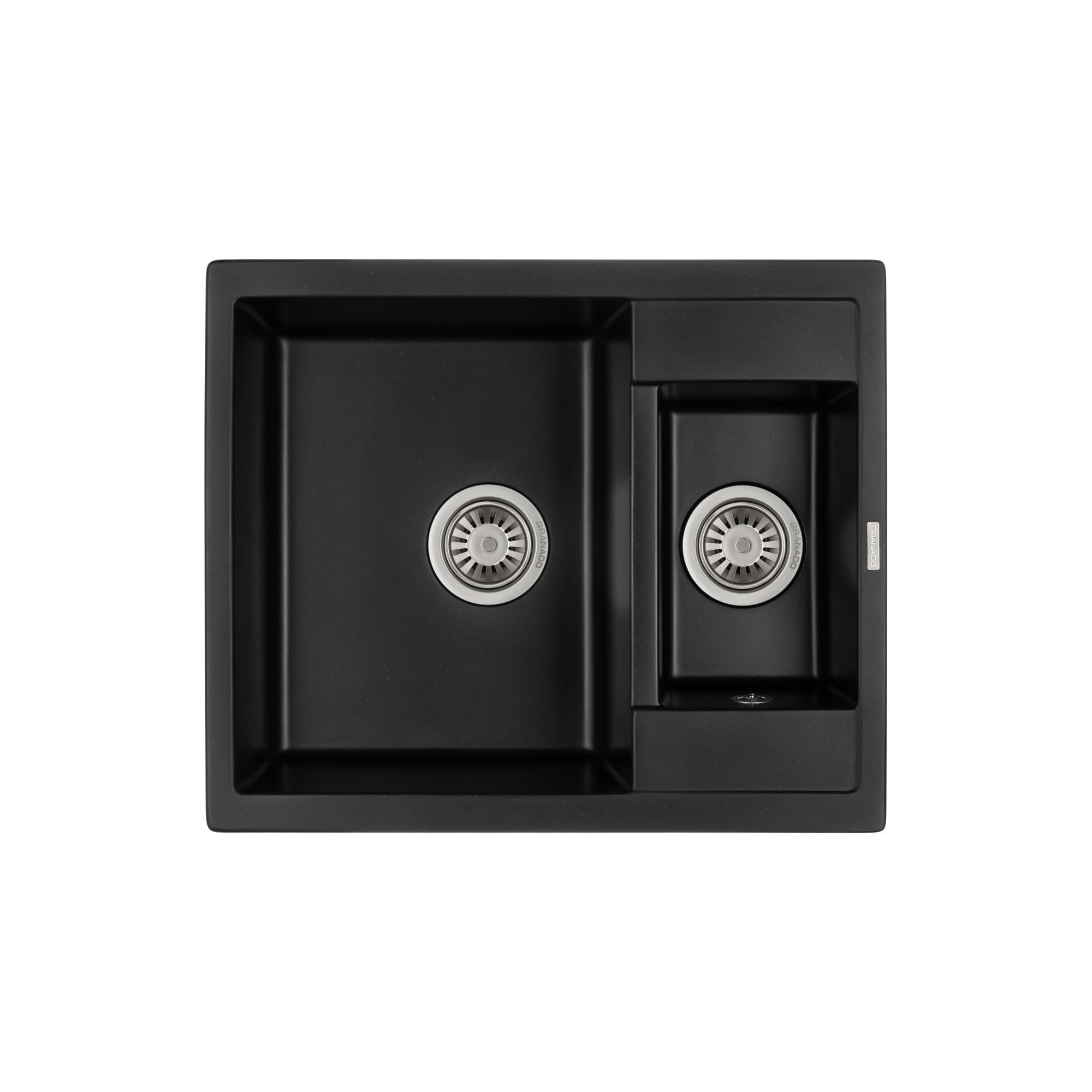 Мойка для кухни гранитная GRANADO Samora 580x490 мм прямоугольная врезная Черный матовый (GRA-2815)