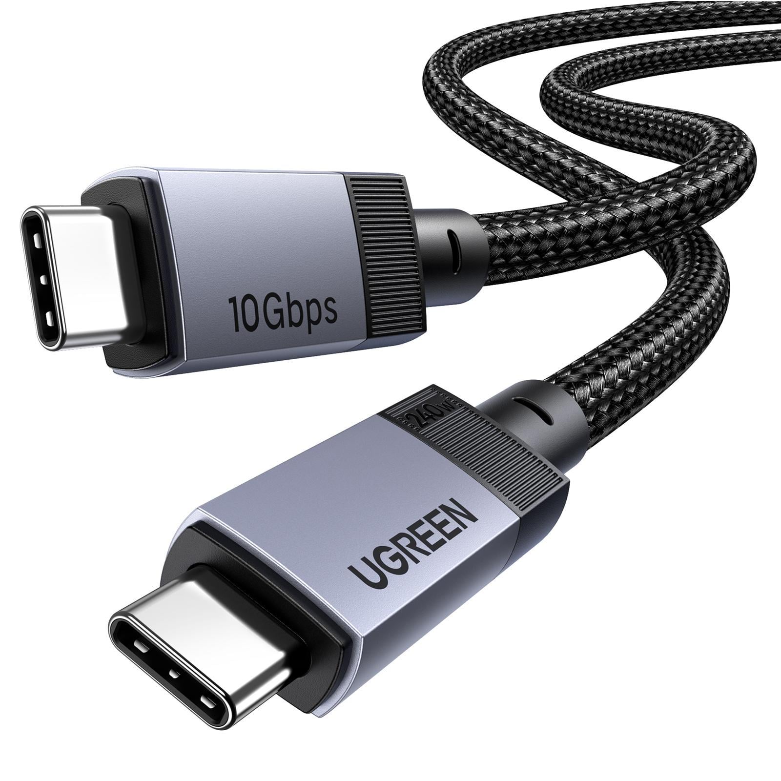 Кабель USB-C на USB-C UGREEN L701 плетеный 1 м 240 Вт Черный (35767)