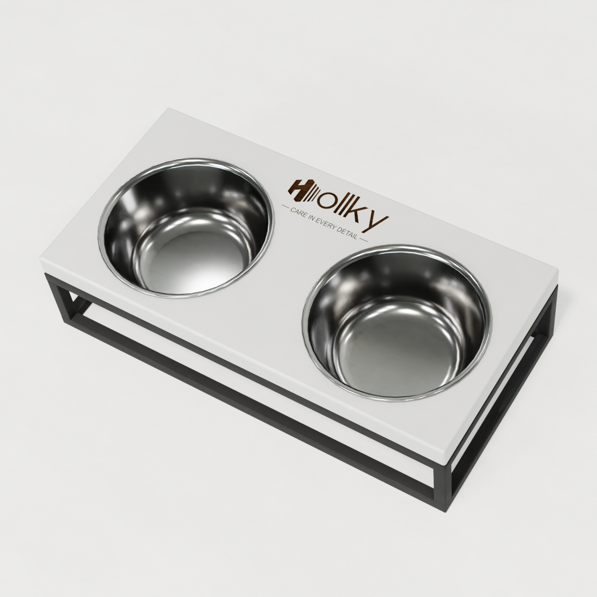 Миски на подставке для маленьких собак и котов Hollky Base S 2х0,45 л (BS-36187-GRWH) - фото 4 Миски на подставке для маленьких собак и котов Hollky Base S 2х0,45 л (BS-36187-GRWH) - фото 4