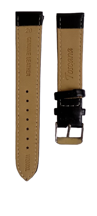 Ремінець для годинника шкіряний Toscana XXL 20х220 мм Чорний (3616) - фото 2 Ремінець для годинника шкіряний Toscana XXL 20х220 мм Чорний (3616) - фото 2
