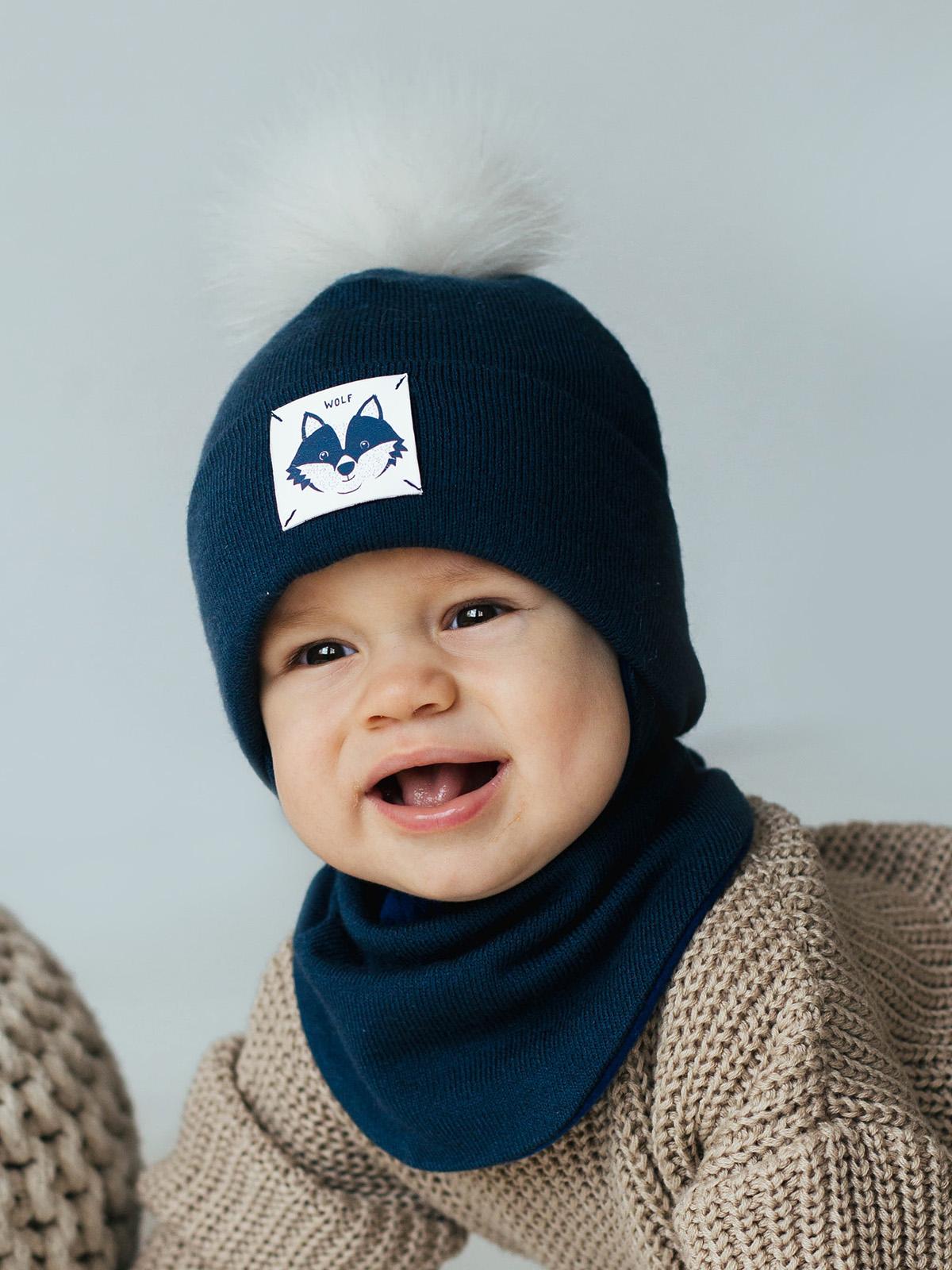 Шапка и манишка Дембохаус р. 40 Джинсовый пето