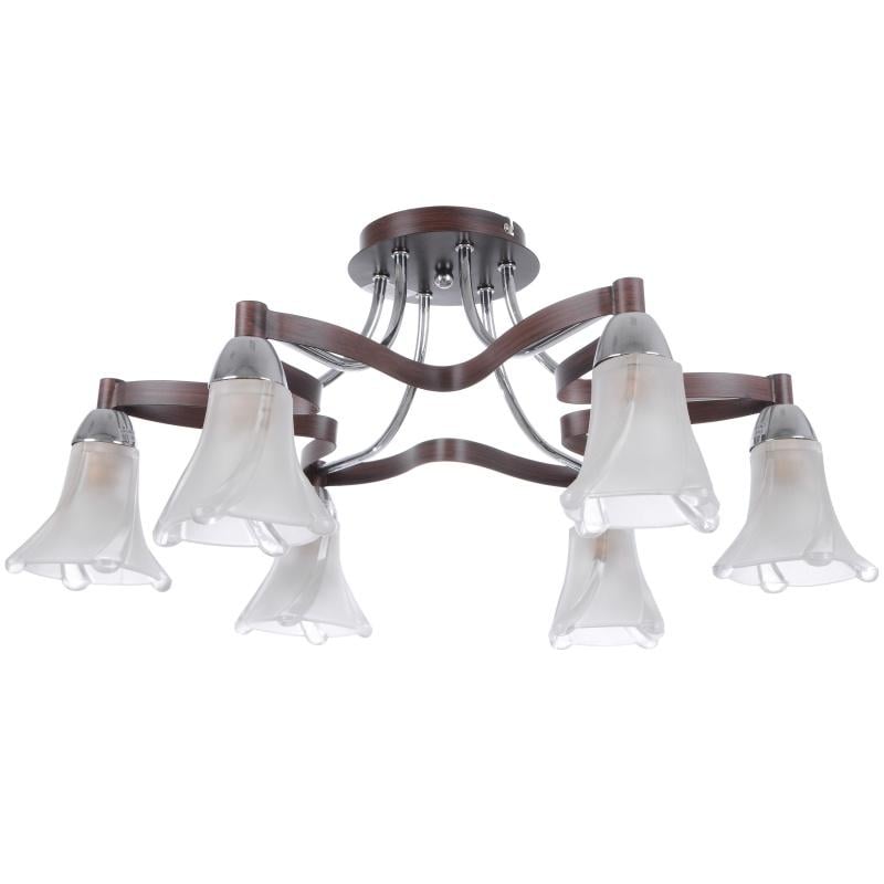 Люстра стельова Brille BR-376S/6 CHR на 6 плафонів для підвісної стелі