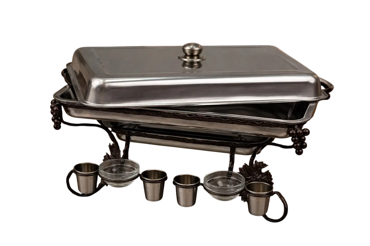 Садж для підігріву шашлику GrillMaster SJ-6583 Виноград прямокутний нержавіюча сталь 45х35 см Чорний (10-164-SJ-6583)