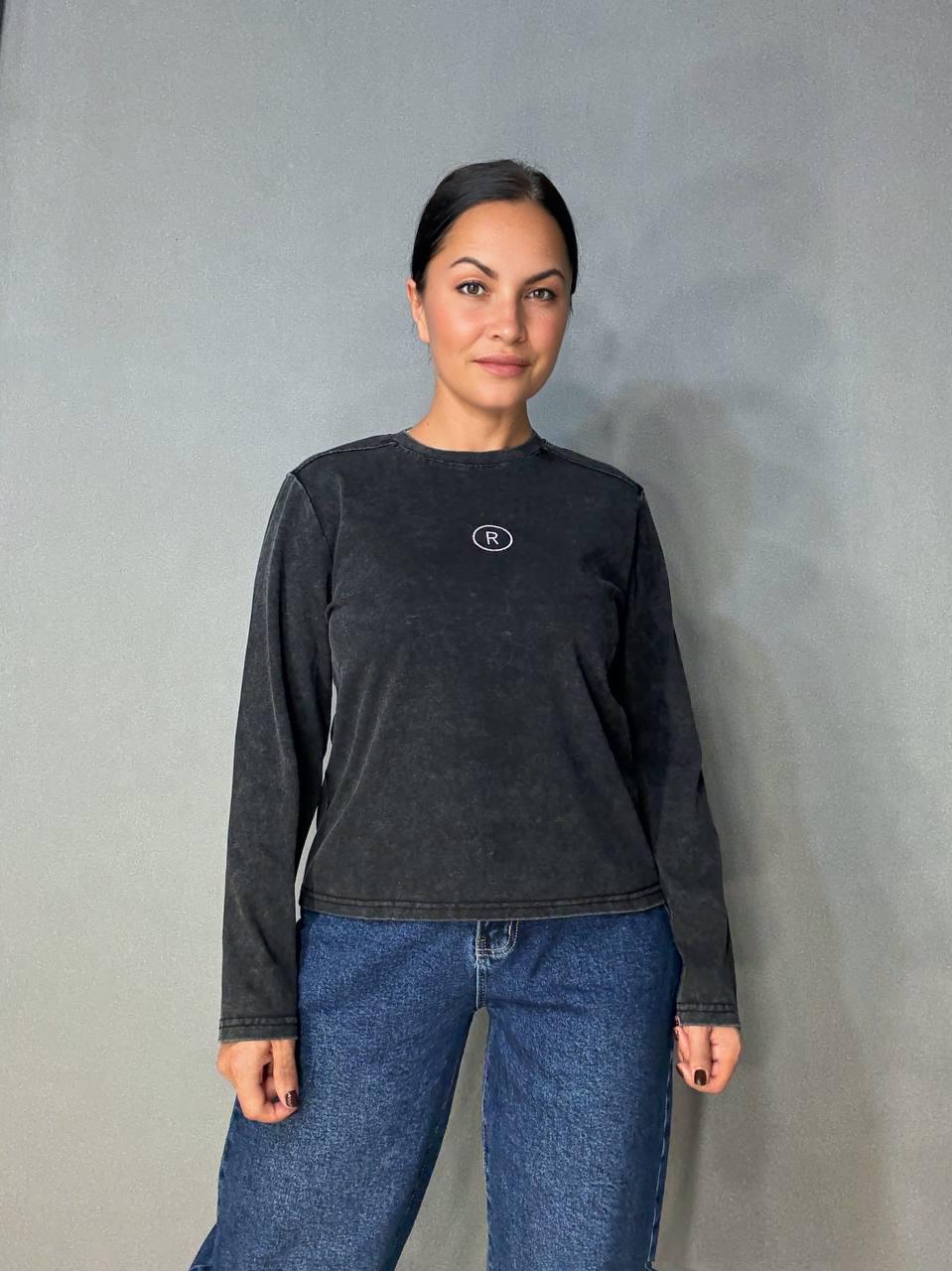 Лонгслив женский A-N 2517-5 трикотажный варка тай-дай с камешками R OS Черный (4893) - фото 7 Лонгслив женский A-N 2517-5 трикотажный варка тай-дай с камешками R OS Черный (4893) - фото 7