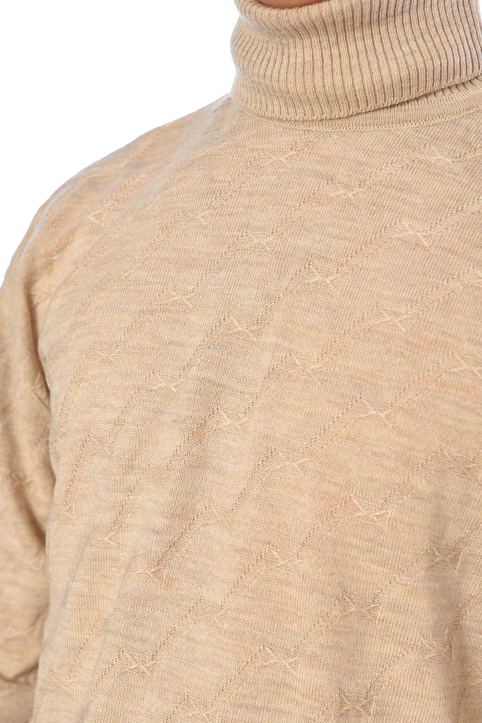 Свитер мужской однотонный M Бежевый (194484) - фото 4 Свитер мужской однотонный M Бежевый (194484) - фото 4