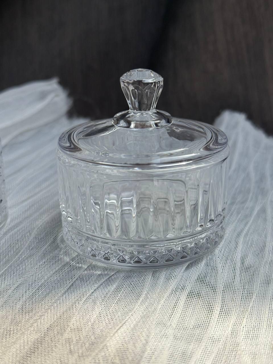 Икорница с крышкой YIWU High Quality из хрустального стекла Прозрачный (HP-YH-29)