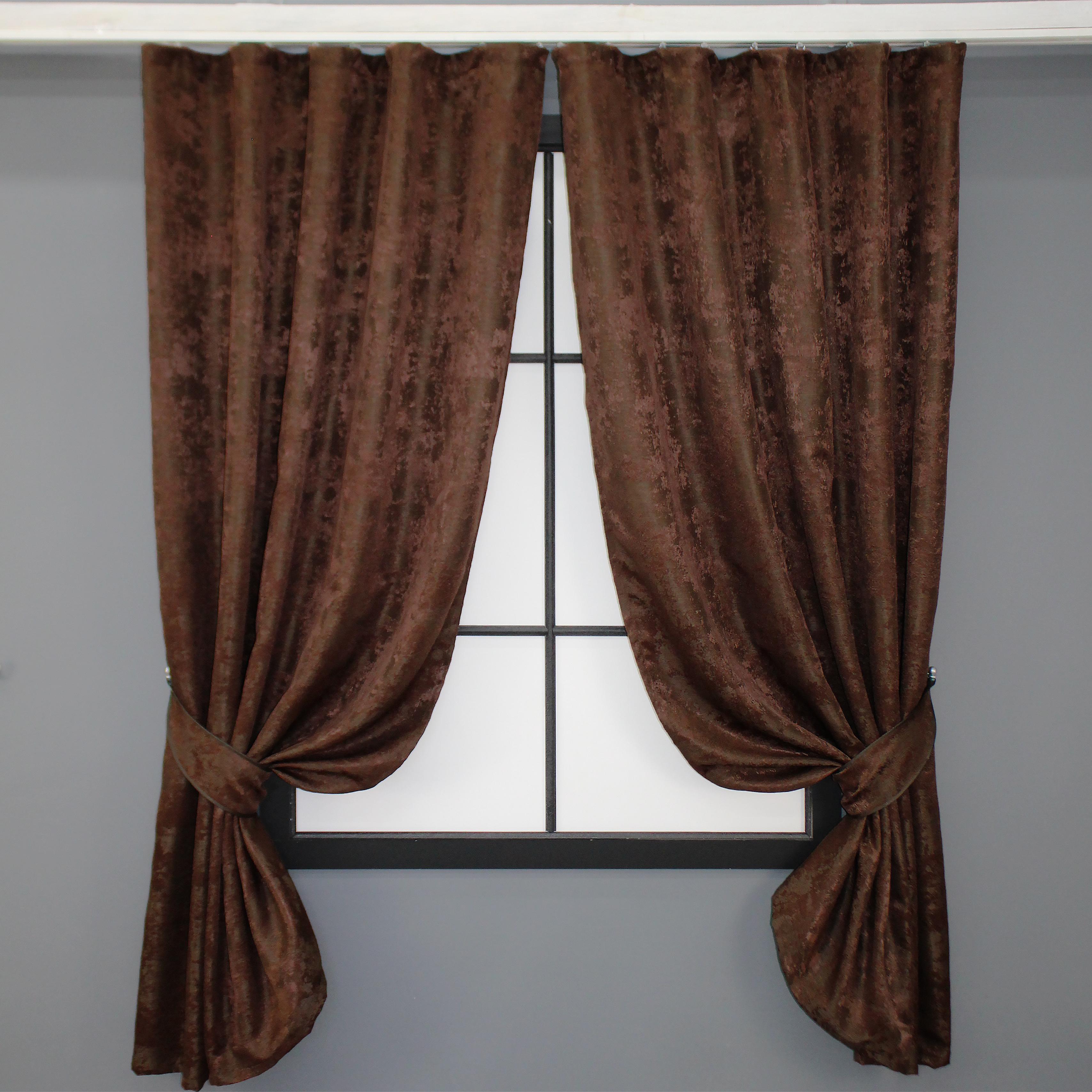 Комплект штор VR-Textil Sultan YL №1204ш жаккард 130х170 см 2 шт. Коричнево-бордовый (35-0077)