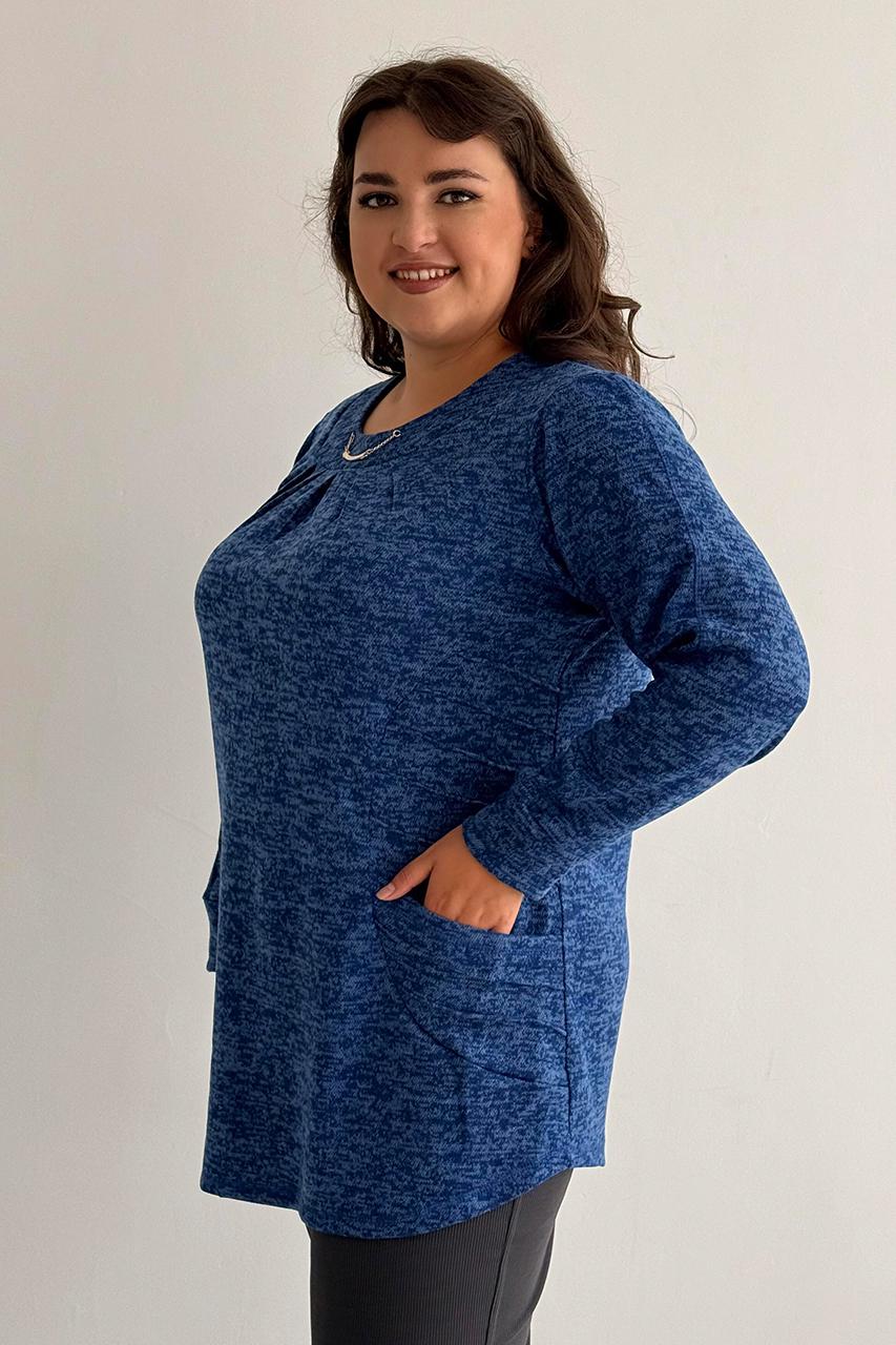 Туніка жіноча PANNI Олена трикотаж на осінь весну р. 64-66 Електрик (Р2508252250) - фото 2