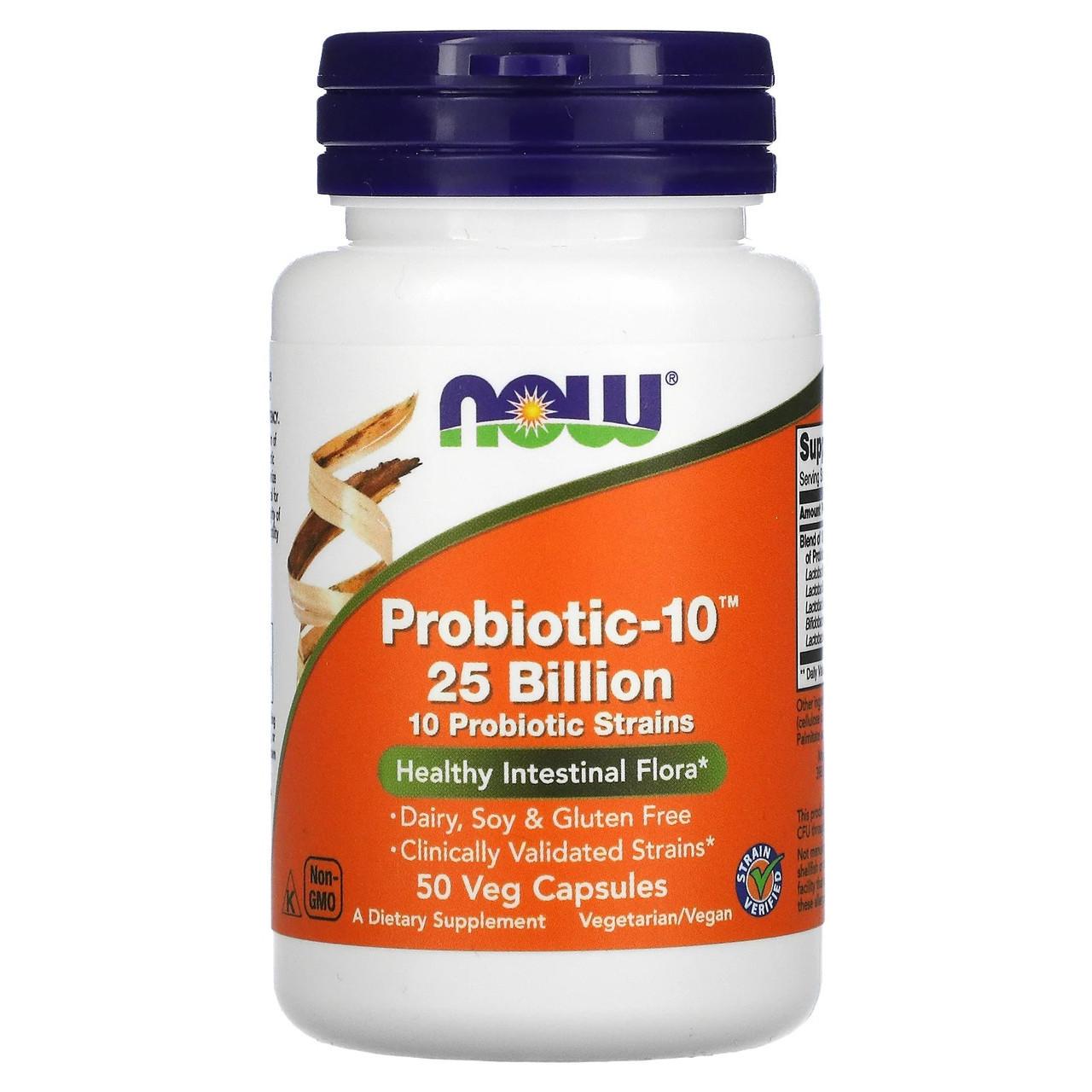 Пробиотик-10 Now Foods 50 вегетарианских капс. 25 млрд (1543451609)