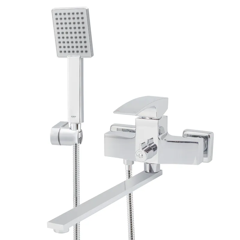 Смеситель для ванны с длинным изливом Koer KB-42007-01 Хром (KR3456)