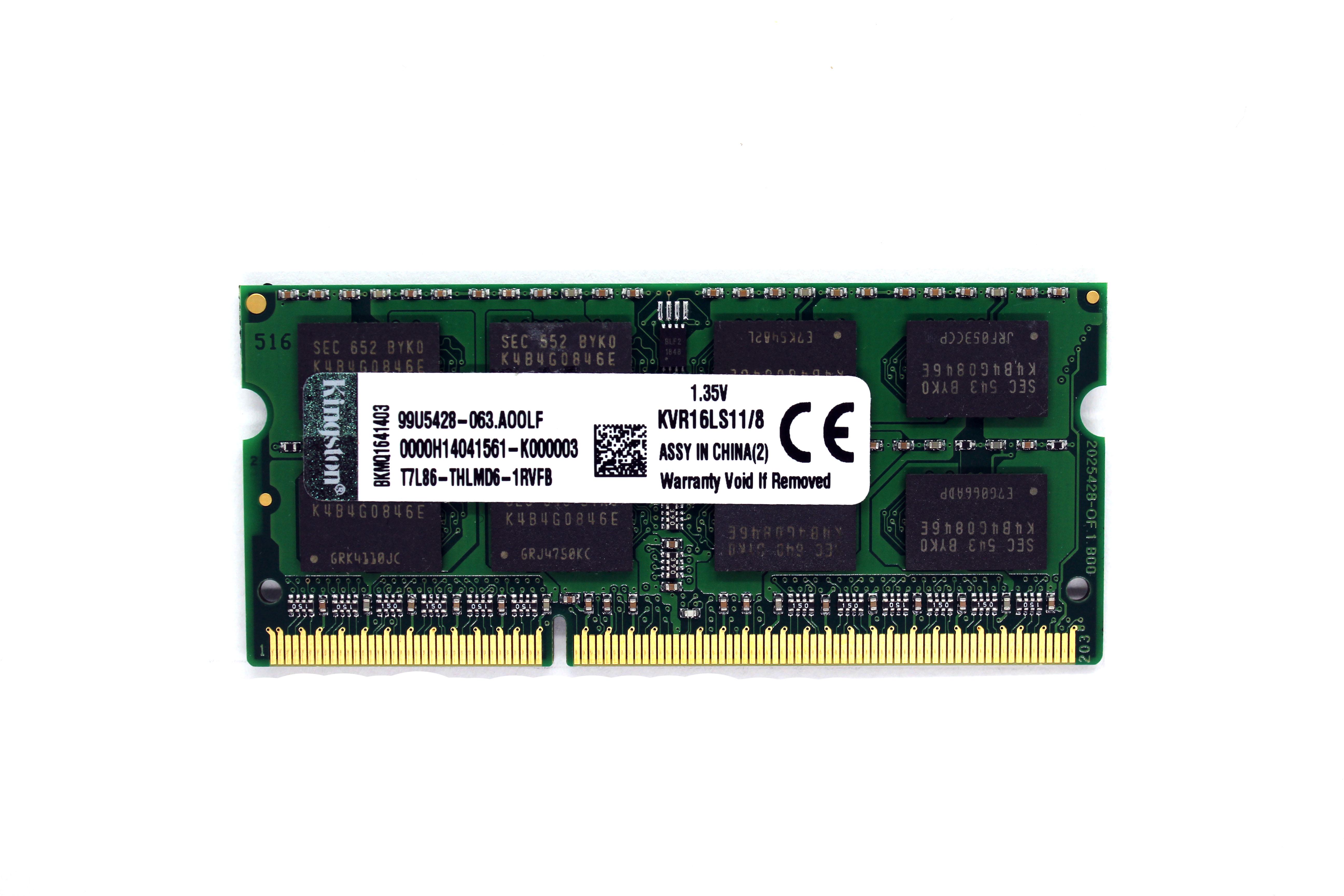 Оперативна пам'ять Kingston SO-DIMM DDR3L 8 Гб 1600 МГц PC3-12800 (KVR16LS11/8) - фото 2