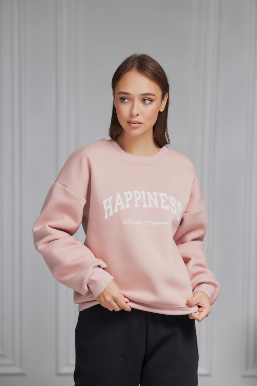 Свитшот женский Happiness М132.4/1 начес S Кофейный (811-1-60)