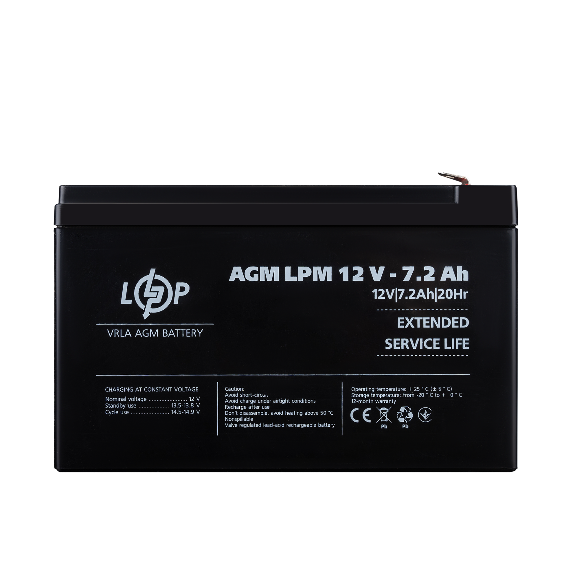 Акумулятор AGM LPM 12V 7,2 Ah