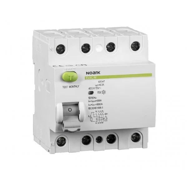 Дифференциальный выключатель УЗО NOARK Ex9L-N 4P 25A 30mA 6kA (00000020686)