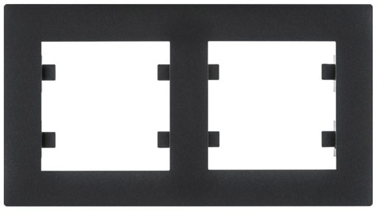 Рамка подвійна 2х горизонтальна Hager Lumina-Intens WL5723 Чорний (10662)