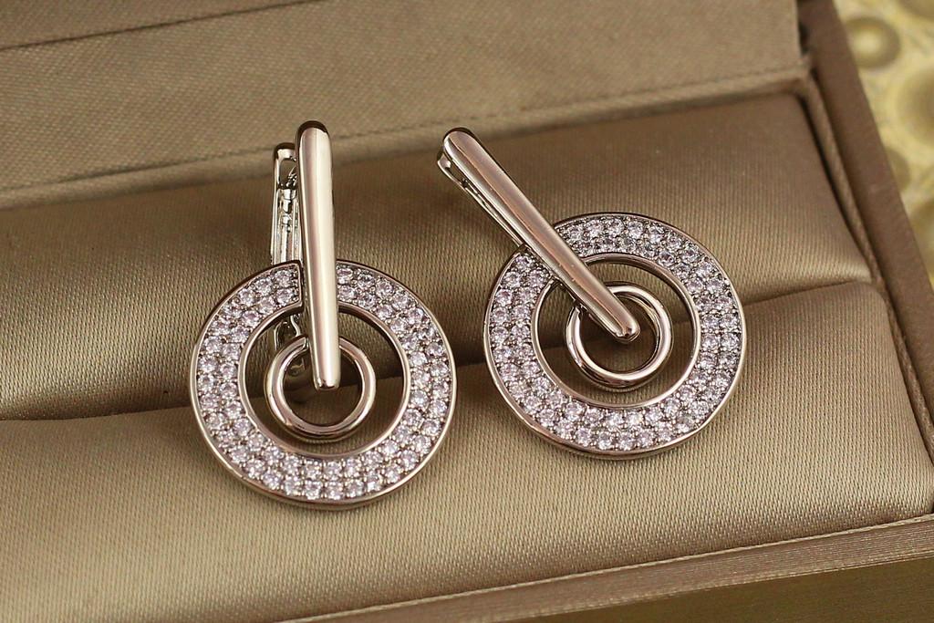 Серьги Xuping Jewelry орбита 2,5 см Серебристый (2181173575)