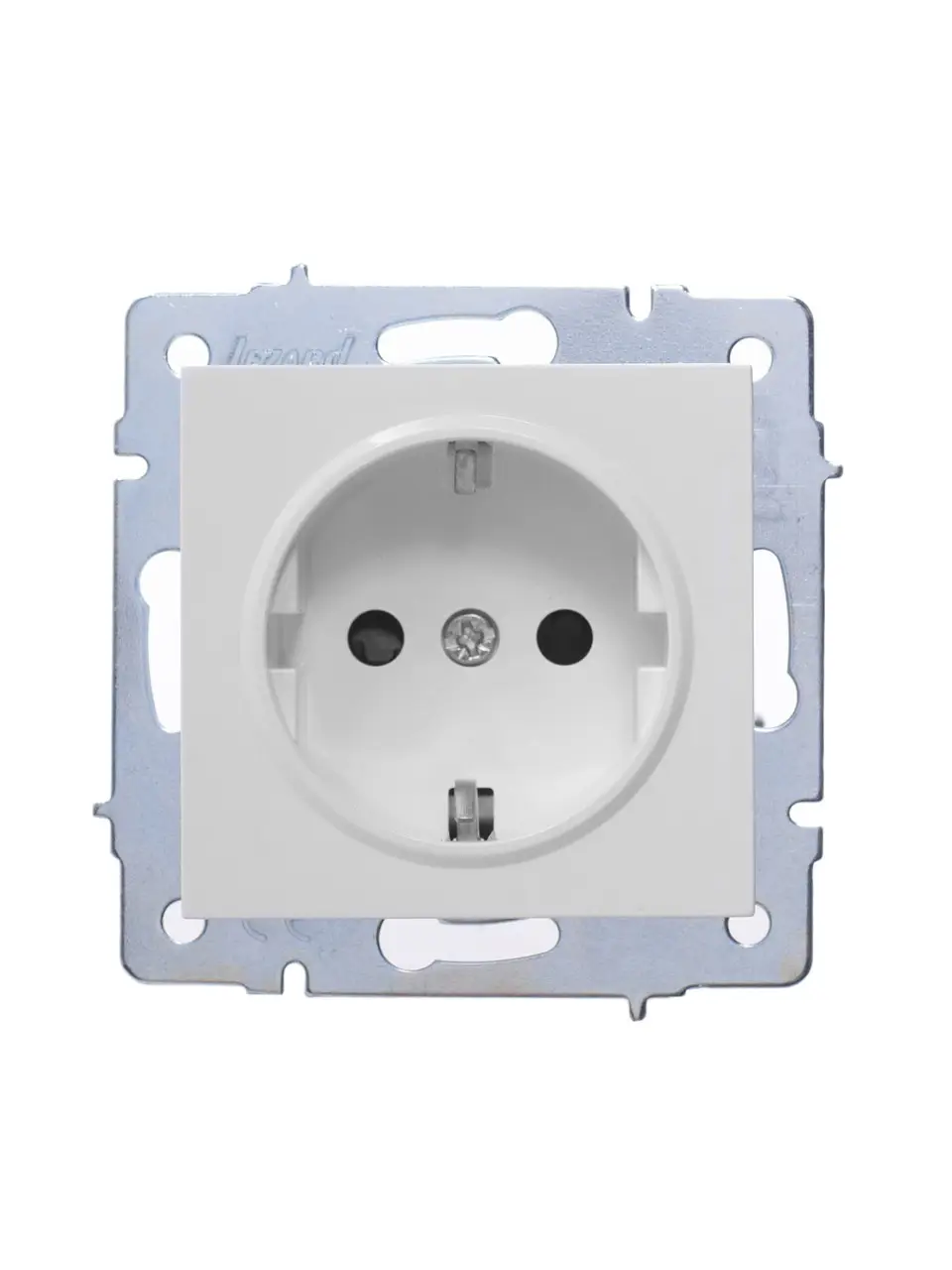 ᐉ Розетка Lezard Vesna 1-я с заземлением со шторками без рамки Белый ...