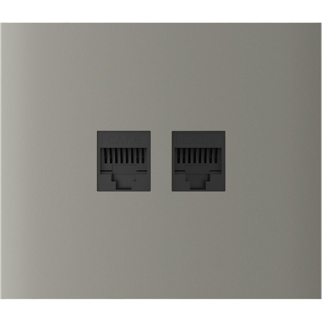 Панель центральная для встроенной интернет-розетки Ajax CenterCover LAN Vertical Olive (17494)