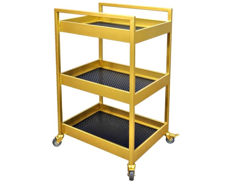 Перукарний візок для салону краси 3 полиці Золото (OL021/4) Перукарний візок для салону краси 3 полиці Золото (OL021/4)