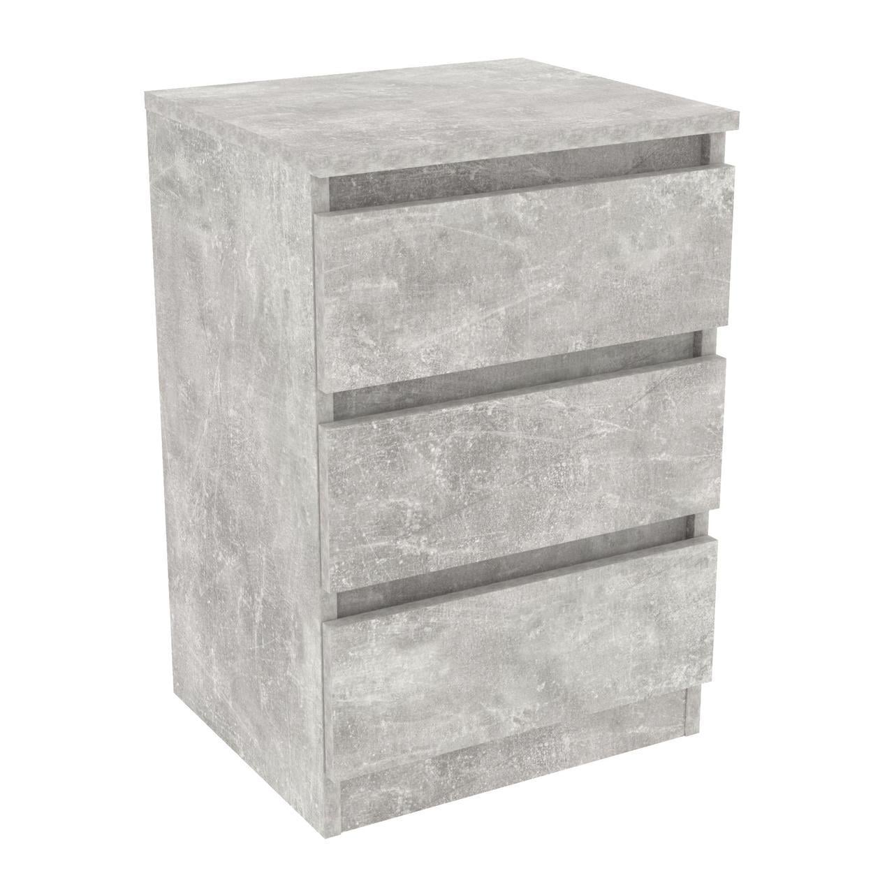 Тумба прикроватная 3 ящика Континент 40х35х60 см Бетон