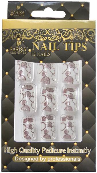 Ногти накладные Parisa с рисунком в упаковке 12 шт. (A-006)