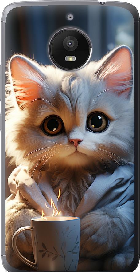 Чехол на Motorola Moto E4 Plus White cat (5646u-1000-42517)