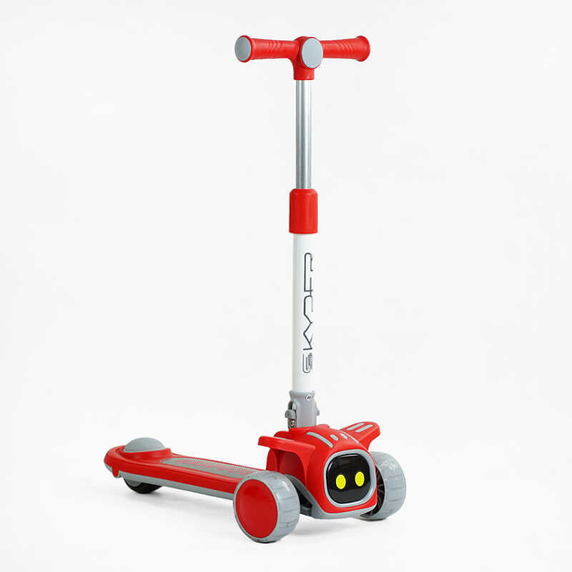 Самокат трехколесный Skyper RD-0423/8 музыка и подсветка платформы/складочный руль/в пакете/колеса PU со светом 125х40 мм (25105554)