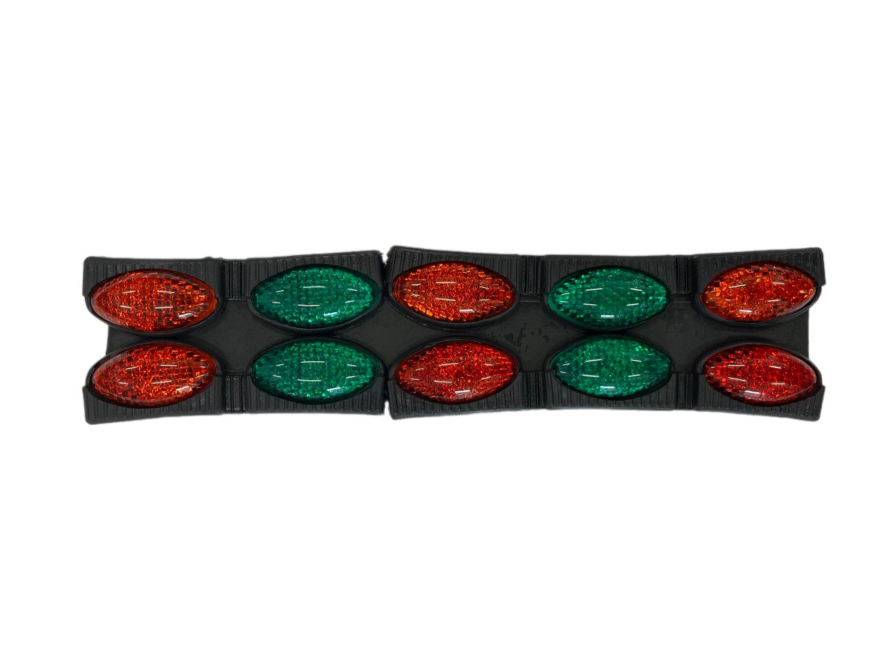 Катафот на двери овал Красный/Зеленый (01044кз)