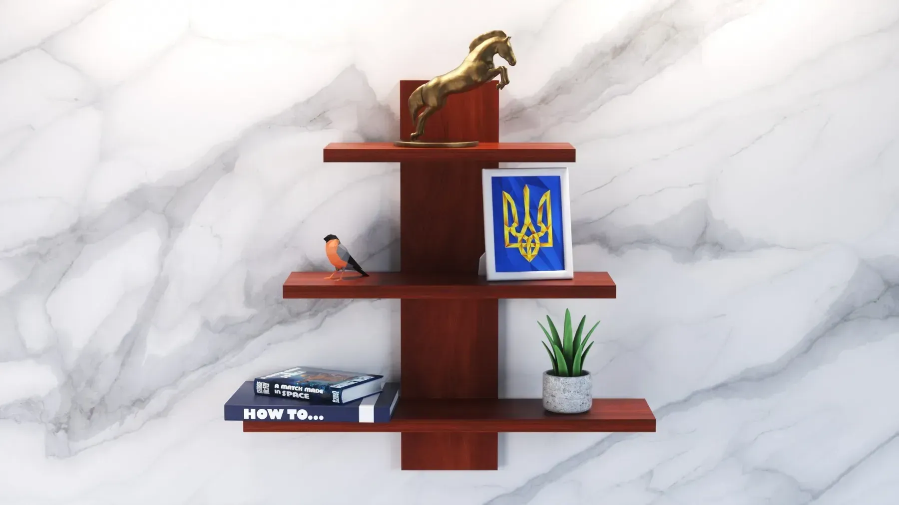 Полка навесная Kontinent П-1 50х14х50 см Яблоня (55751275)