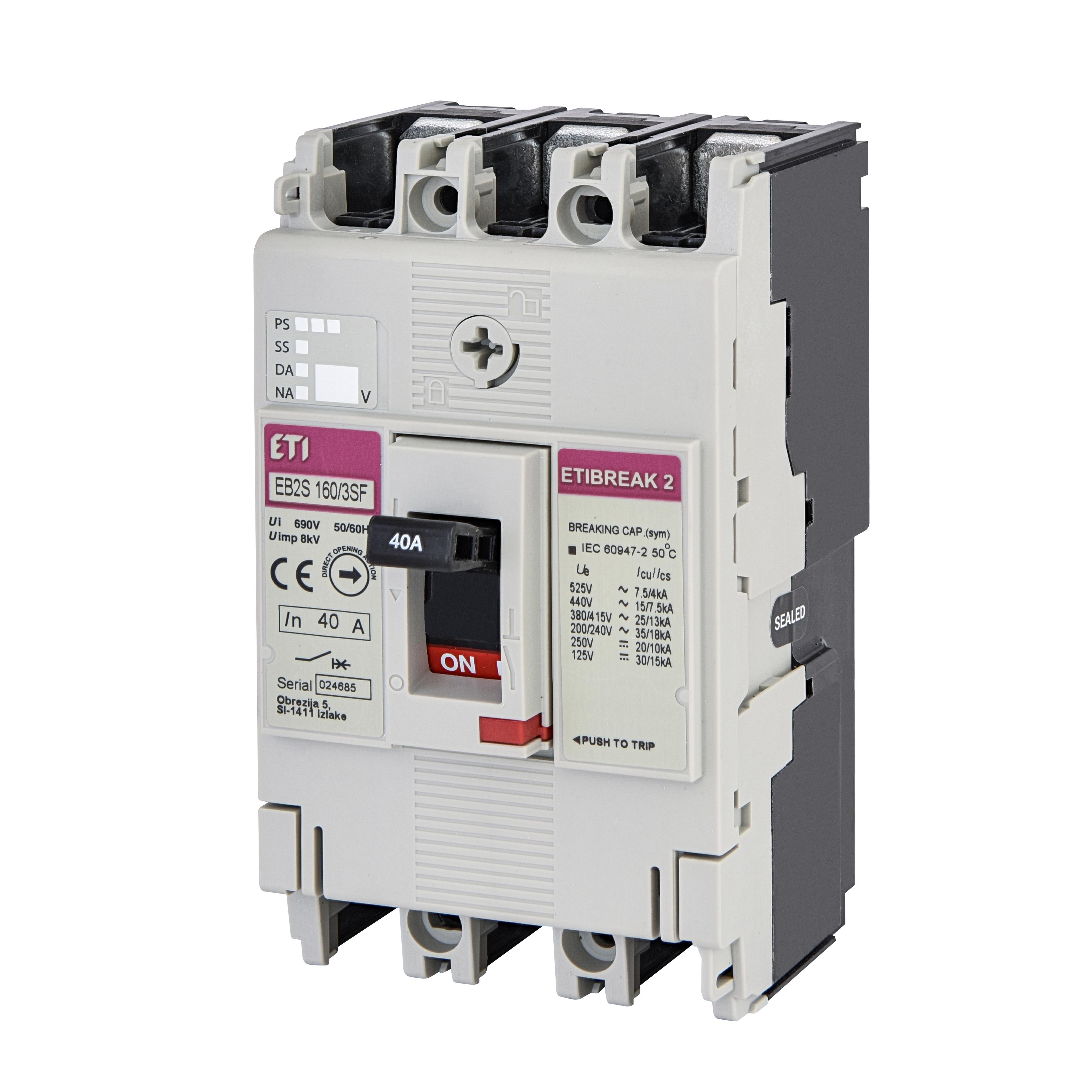 Автоматический выключатель 3P 40A 25 kA ETIBREAK EB2S 160/3SF 4671831