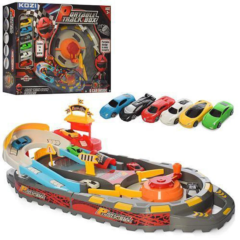 Автотрек складаний з обертаючою платформою 6 машинок в коробці (QL 906) - фото 3 Автотрек складаний з обертаючою платформою 6 машинок в коробці (QL 906) - фото 3