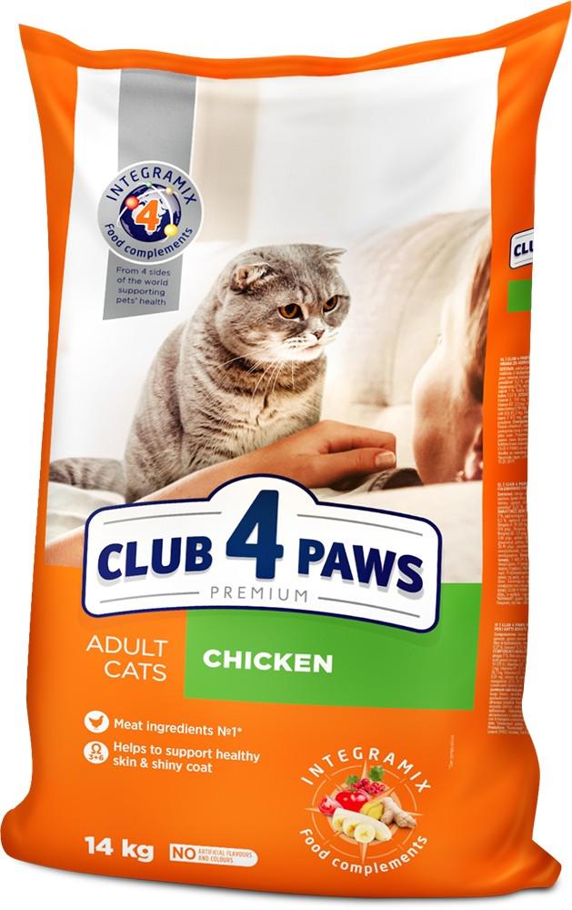 Сухой корм для взрослых кошек Club 4 Paws Chicken с курицей 14 кг (4820083909146)