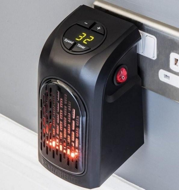 Портативний обігрівач дуйка Rovus Handy Heater настінний з термостатом та дисплеєм Чорний