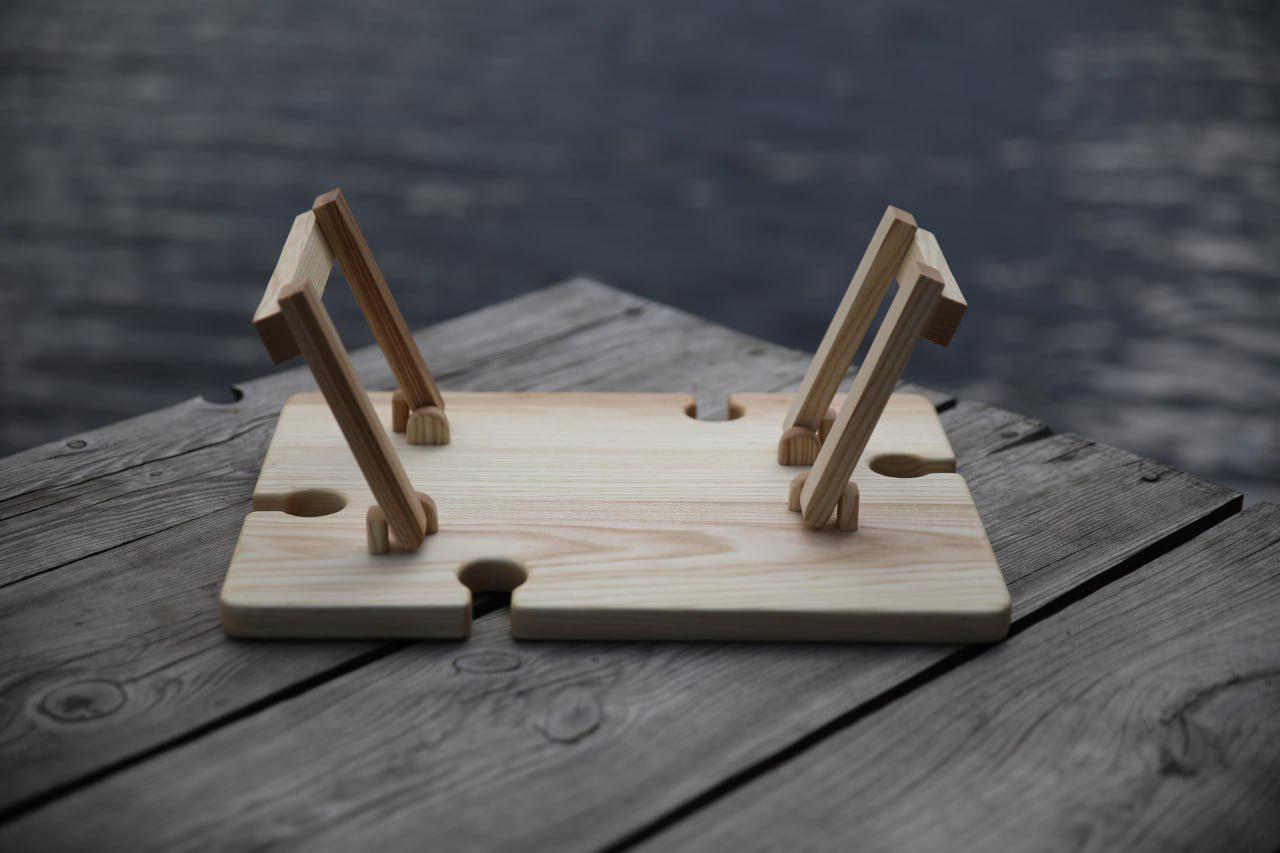 Столик винний поділений на 2 сектори 30х30х17 см (WDT-27.1) - фото 6 Столик винний поділений на 2 сектори 30х30х17 см (WDT-27.1) - фото 6