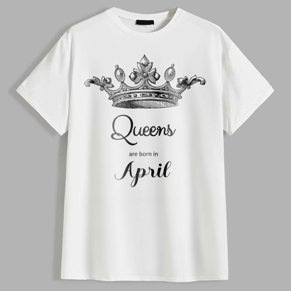 Женская футболка Queens are born in April XXL Белый (26961935) Женская футболка Queens are born in April XXL Белый (26961935)