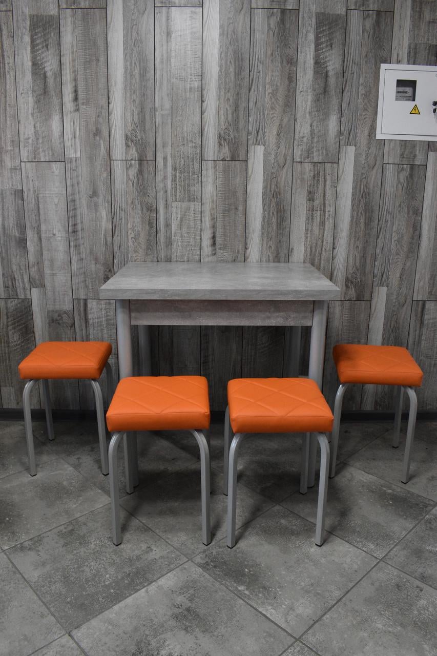 Кухонний комплект Оскар стіл розкладний і табурети 4 шт. Tutti Lux 60х80х75 см Бетон (28375223)