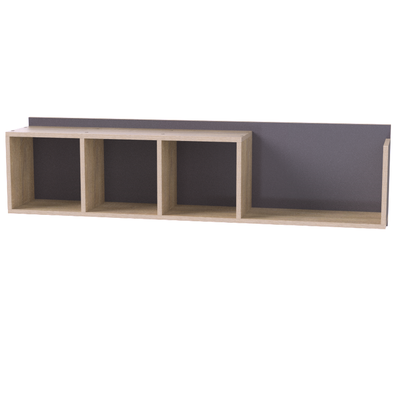 Полиця навісна Тіса-меблі Модуль-116 130x35,8x23,6 см Дуб Сонома/Графіт