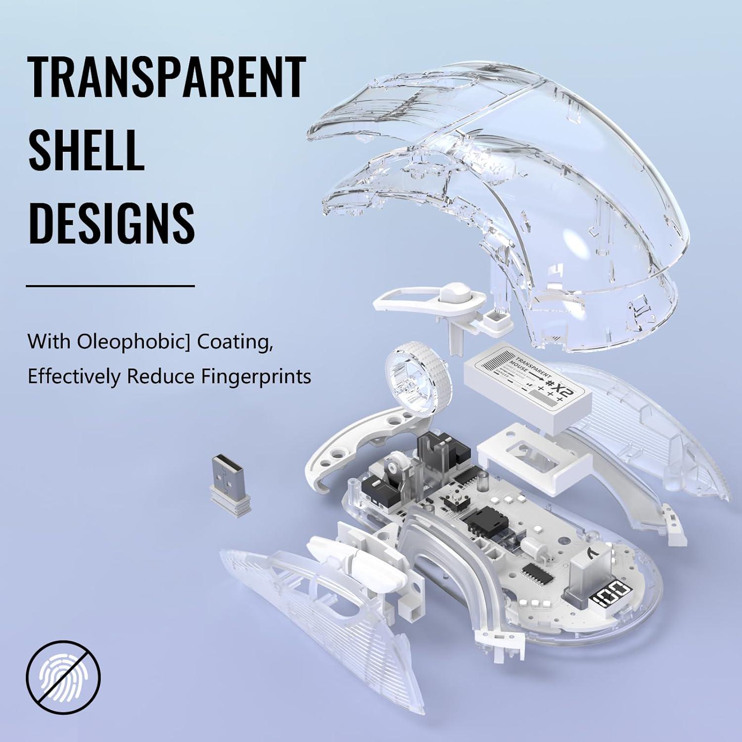 Мышка игровая беспроводная attack shark X2 Pro RGB 3 режима 2,4 G/Bluetooth/кабель/док станция 4000 DPI White - фото 9 Мышка игровая беспроводная attack shark X2 Pro RGB 3 режима 2,4 G/Bluetooth/кабель/док станция 4000 DPI White - фото 9