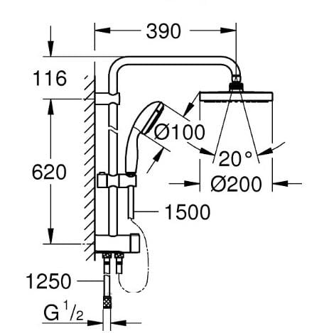 Душевая система GROHE TEMPESTA 27389002 (29615) - фото 3